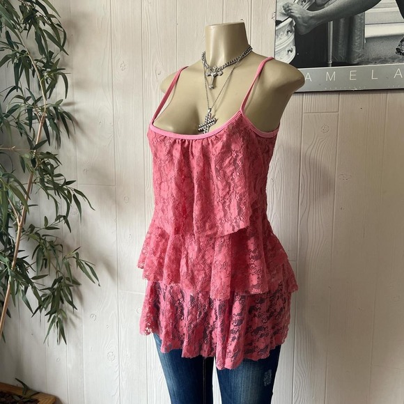 Peach salmon pink full lace‎ flowy tank 💋💖💓🌸 - Picture 4 of 7